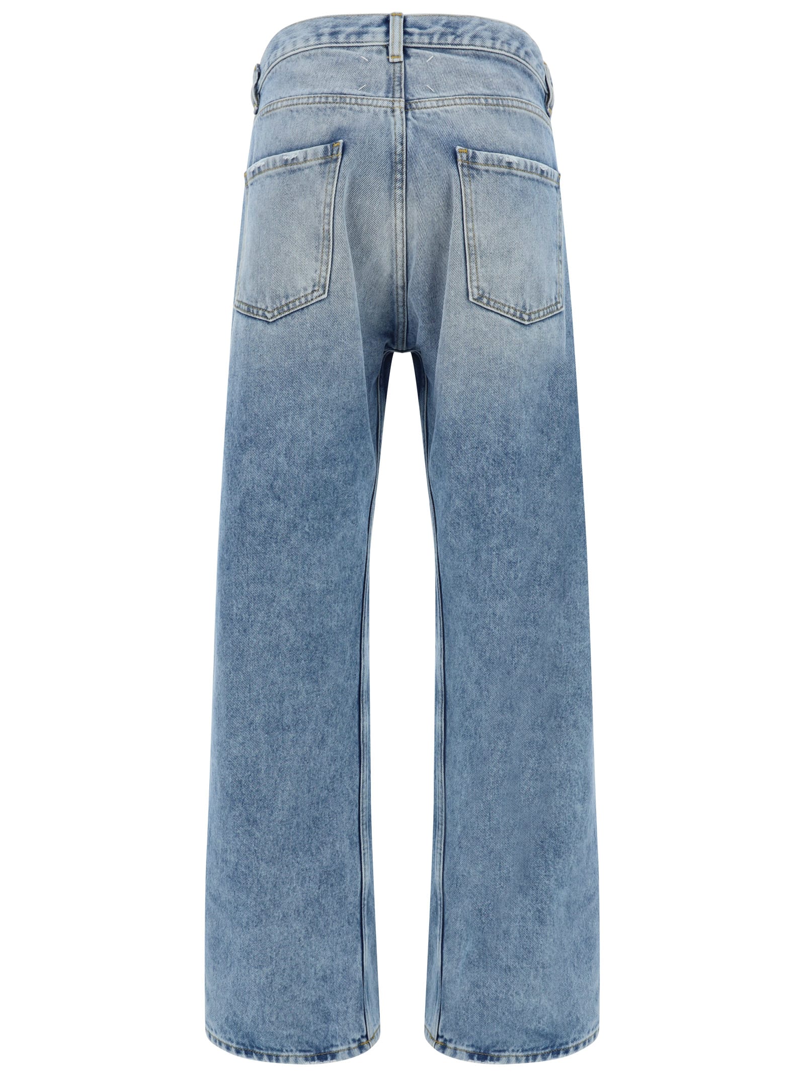 Maison Margiela Blue Jeans With Contrast Pockets In Blue