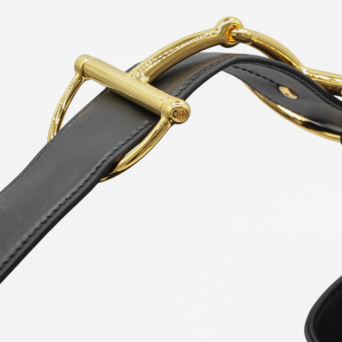 Gucci Black Leather Maxi Horsebit Shoulder Bag In Black
