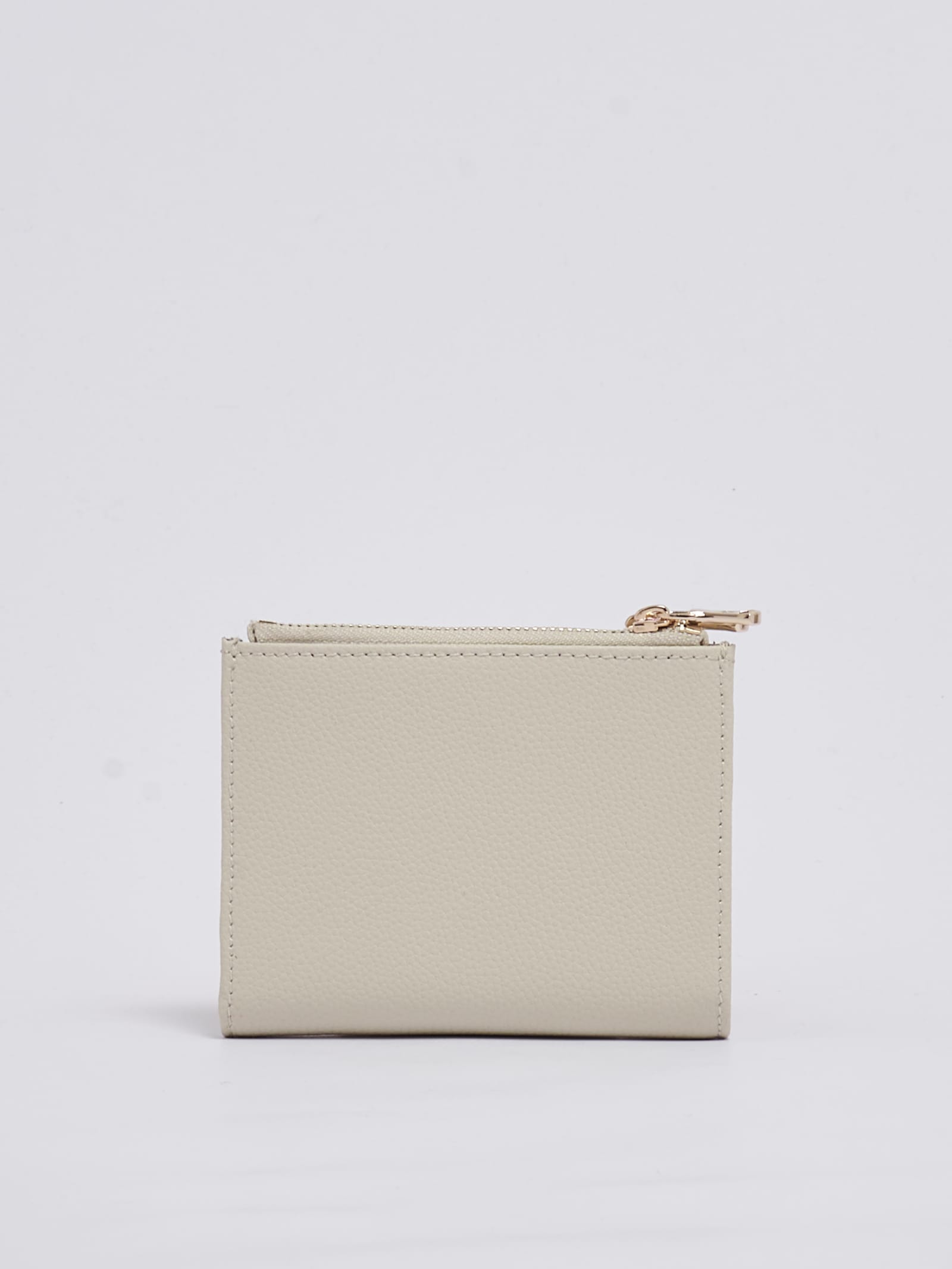 Shop Patrizia Pepe Leather Wallet In Panna