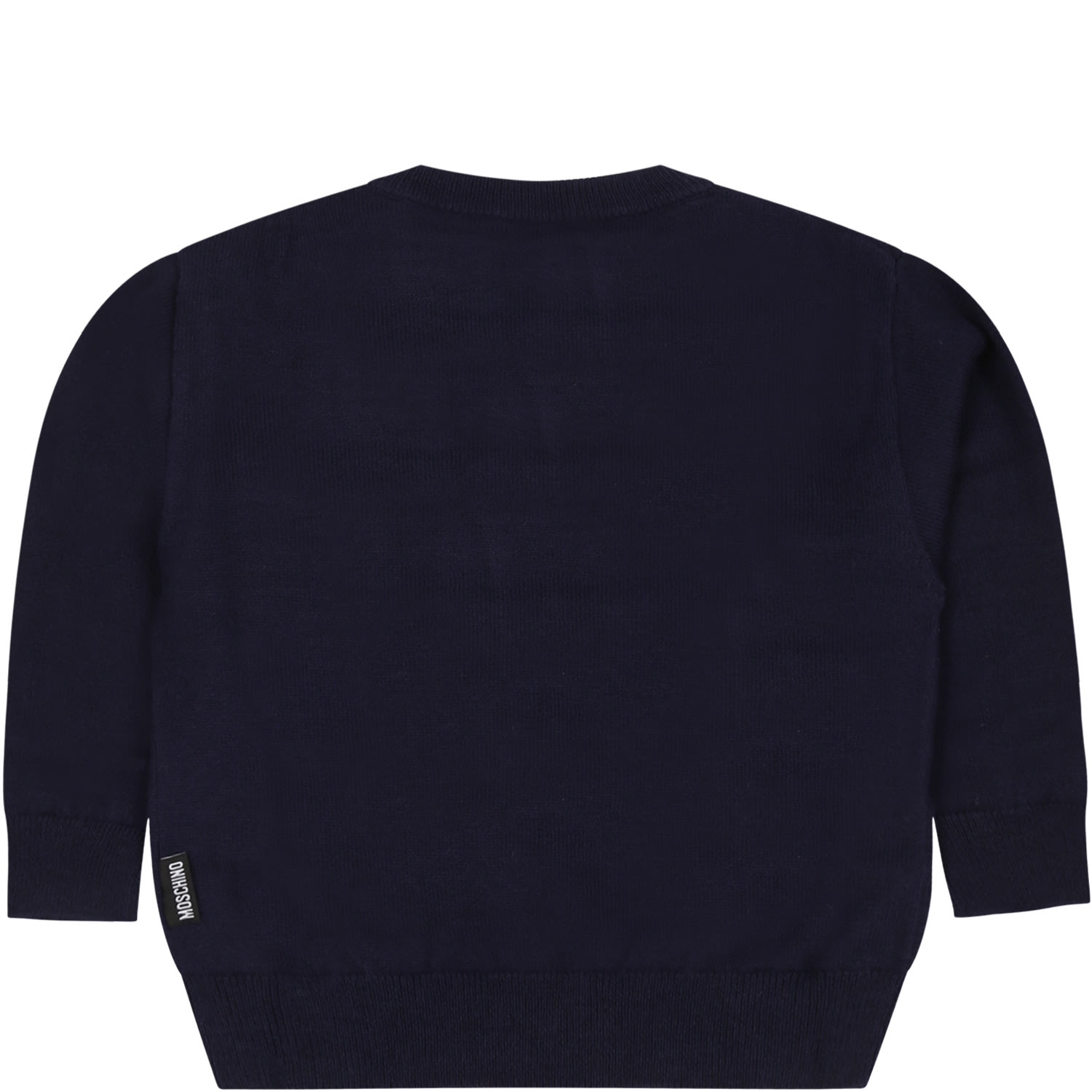 Shop Moschino Blue Sweater For Babykids With Teddy Bears