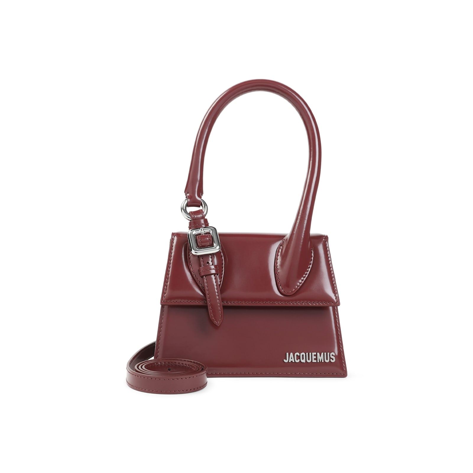 Jacquemus Le Chiquito Moyen Boucle Handbag In Burgundy