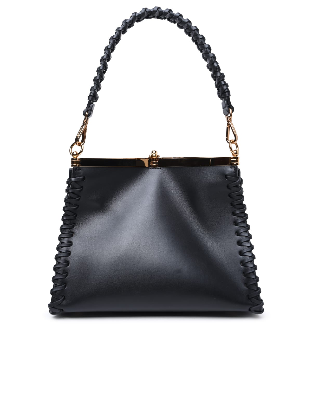 Shop Etro Small Vela Black Leather Bag