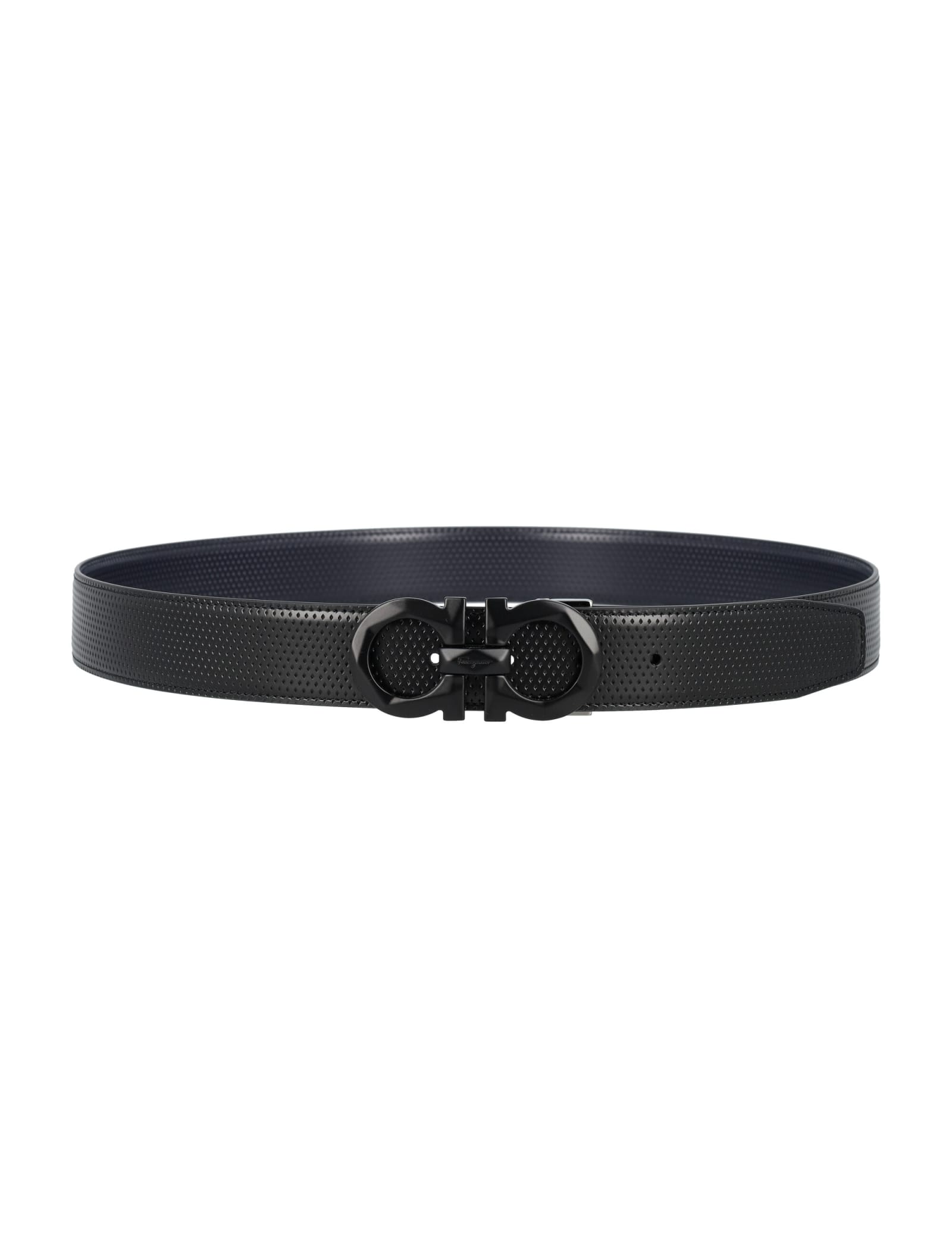 Shop Ferragamo Double Adjustable Belt In Nero + Bluemarine