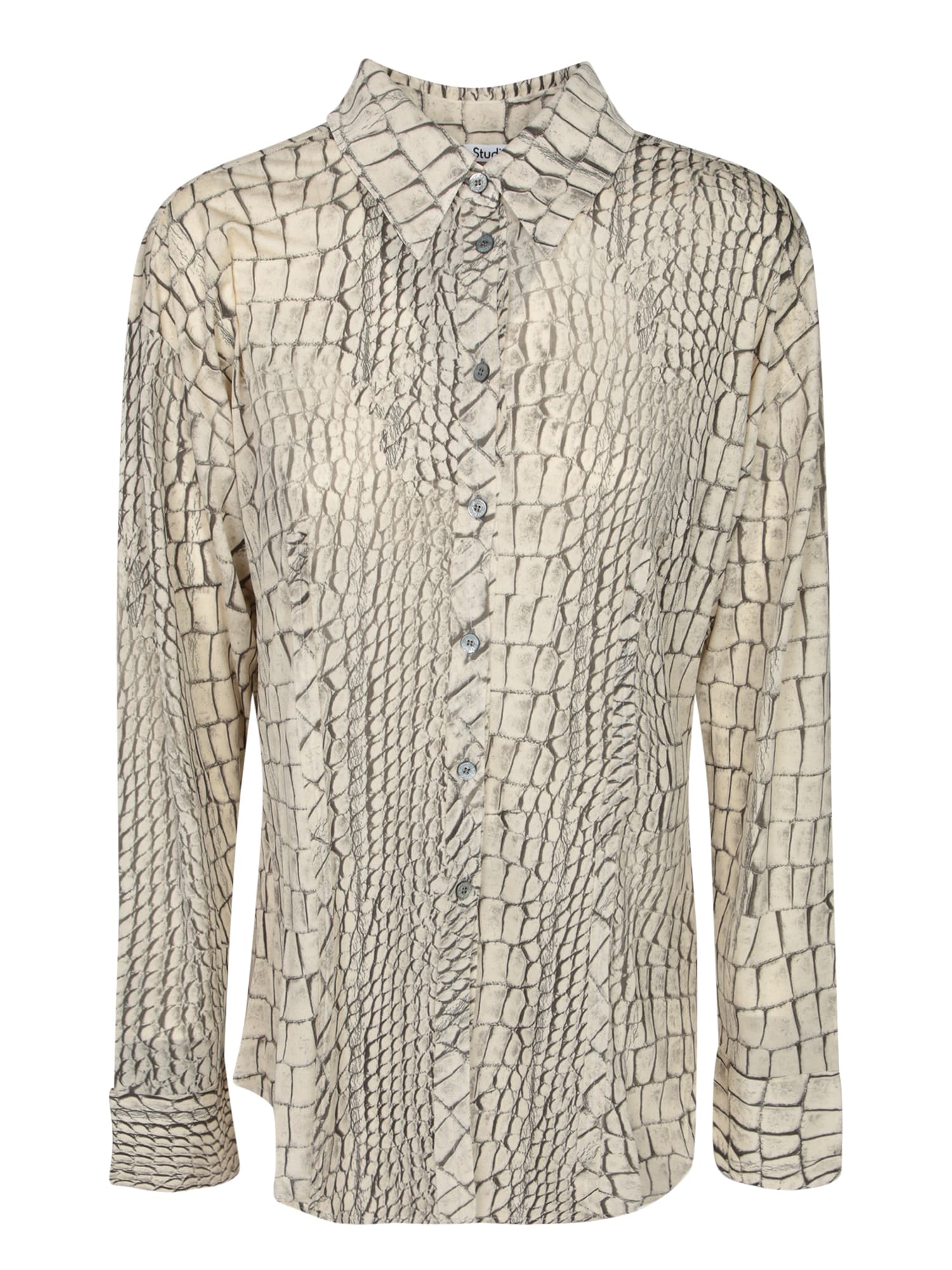 Grey Satin Animalier Shirt