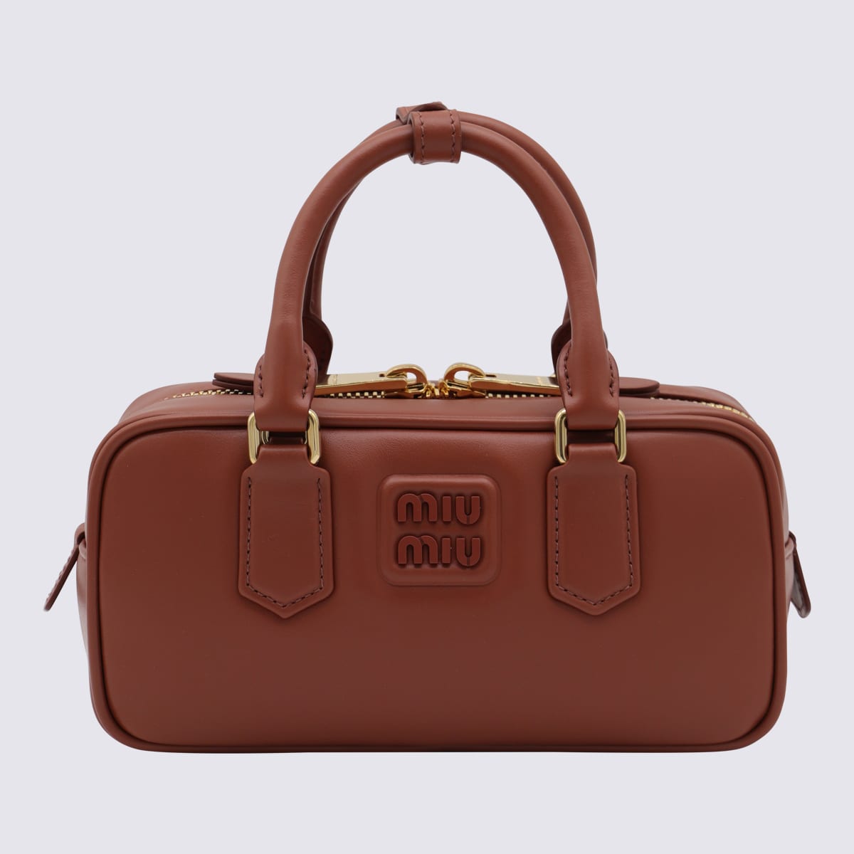Miu Miu Brown Leather Arcadie Crossbody Bag In Brown