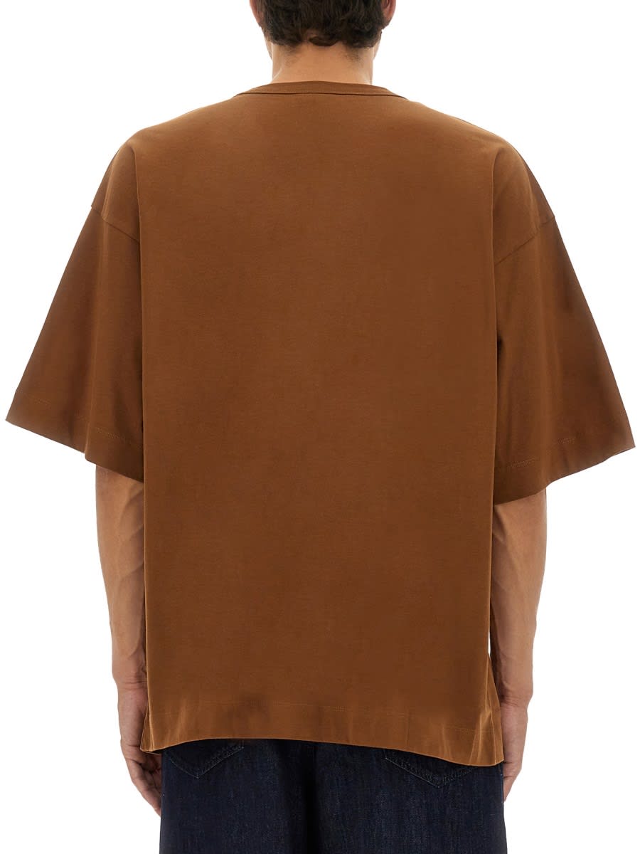 Dries Van Noten Cotton T-shirt In Brown