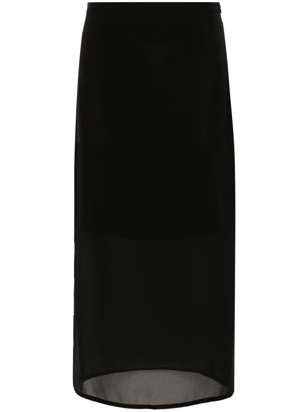 Semi-sheer Panel Midi Skirt