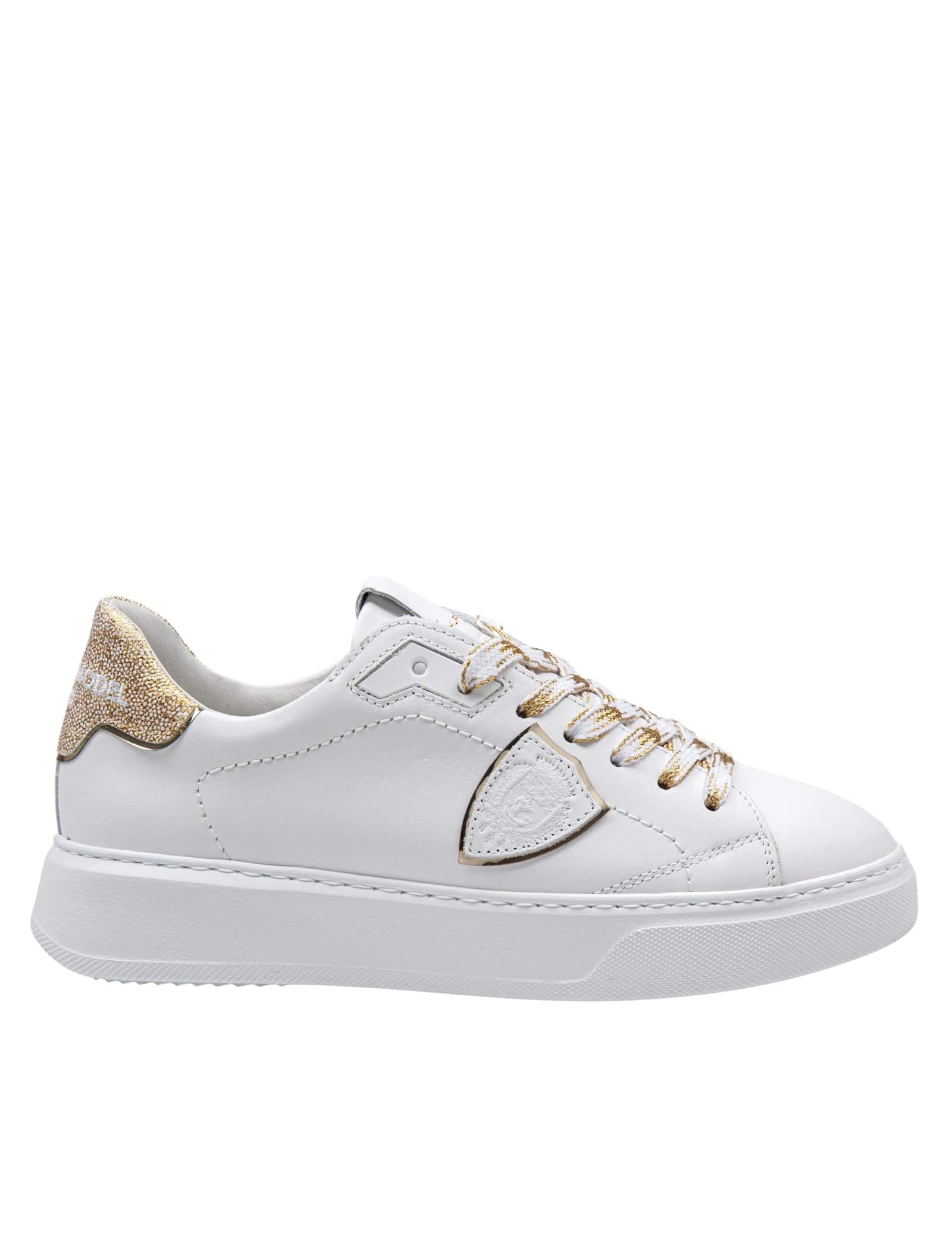 Temple Leather Sneakers Color White/gold