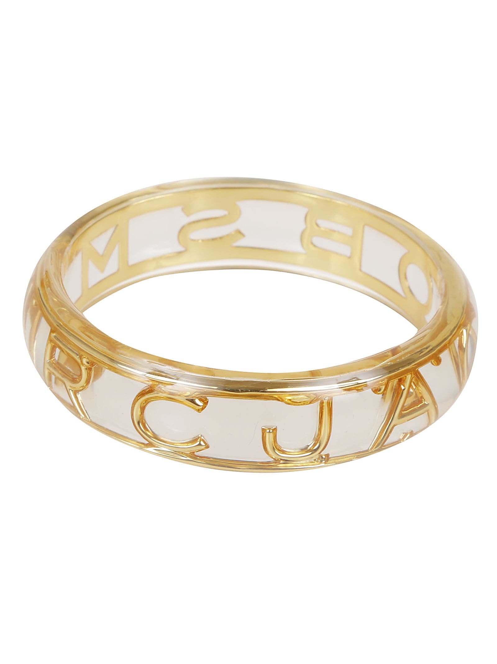Marc Jacobs Monogram Bangle In Clear Gold