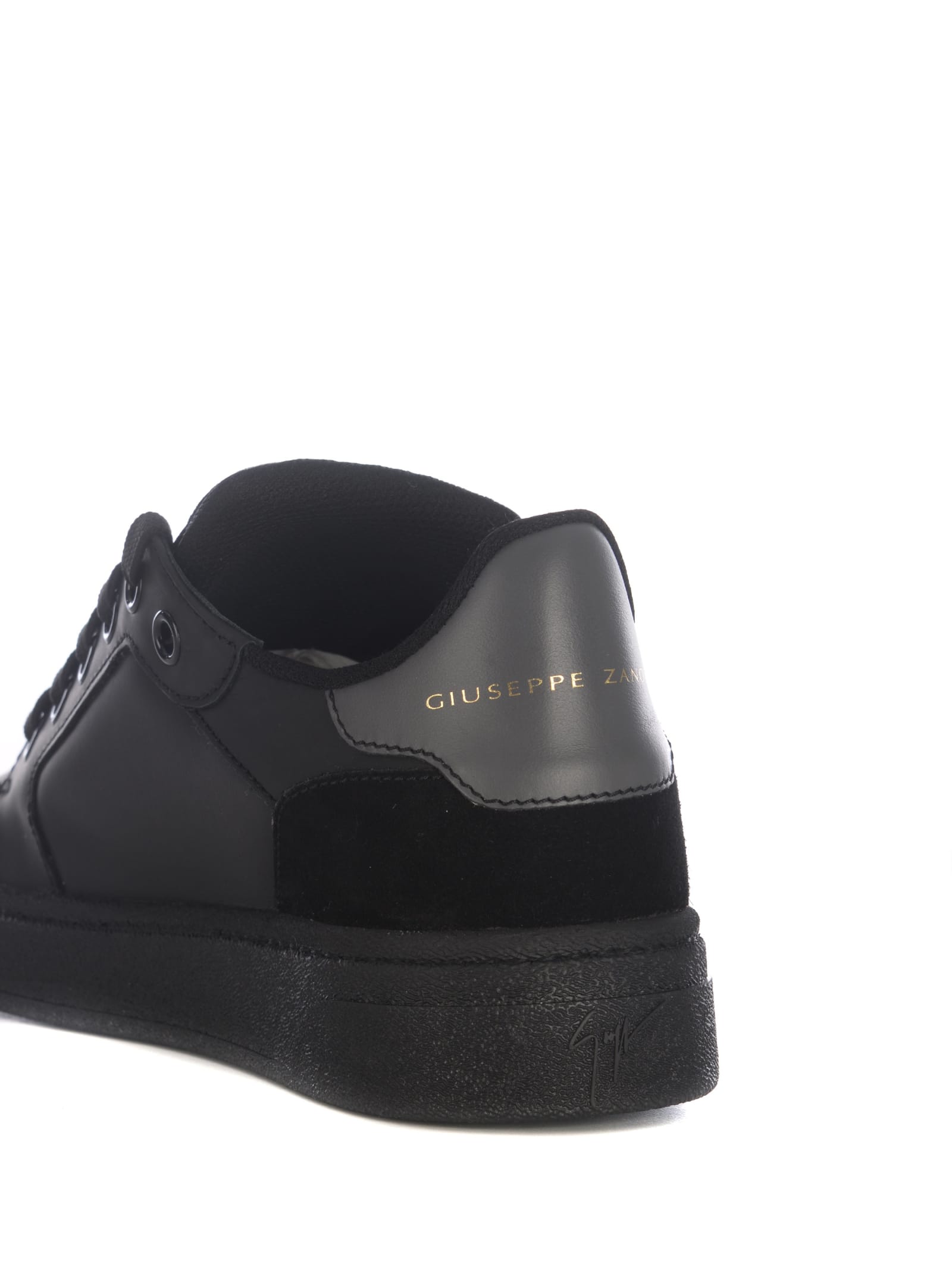 Shop Giuseppe Zanotti Sneakers  Gz94 In Leather And Velvet In Nero