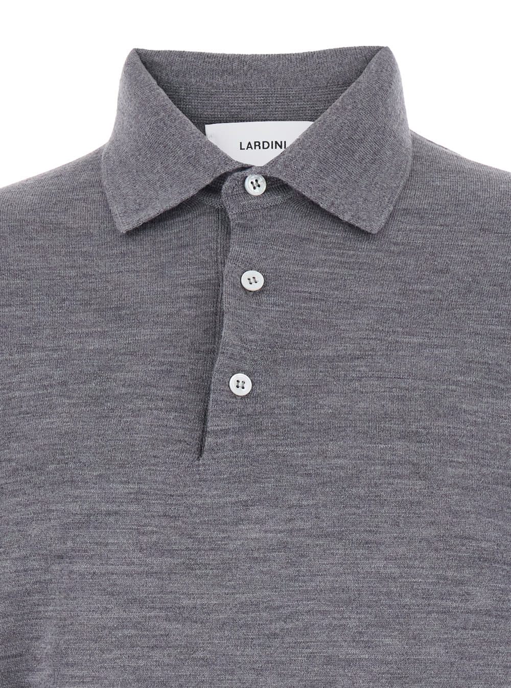 Lardini Grey Polo Shirt With Classic Collar And Dropped Shoulders In Wool Man In Gray