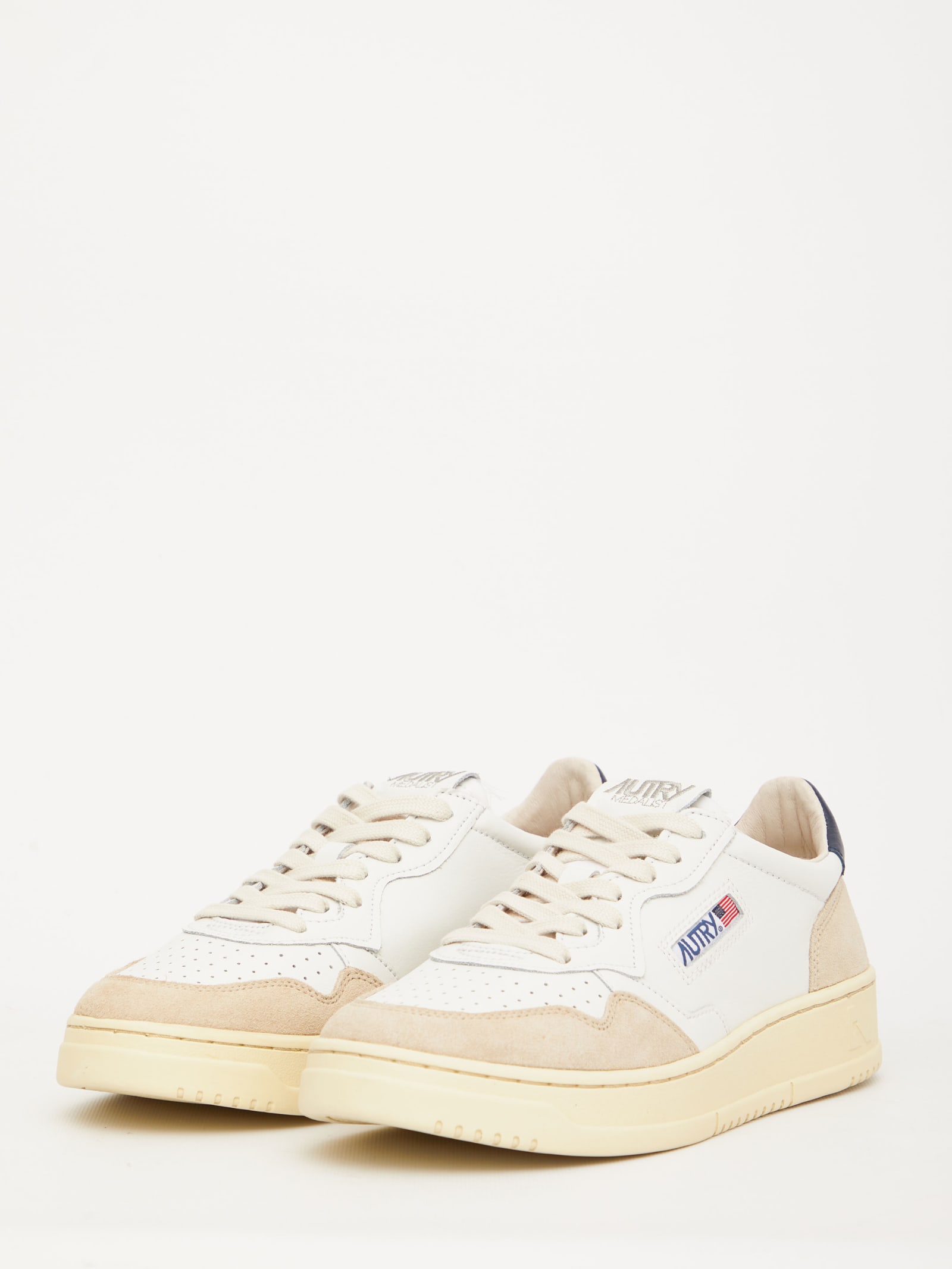 Shop Autry Medalist Suede Sneakers In White