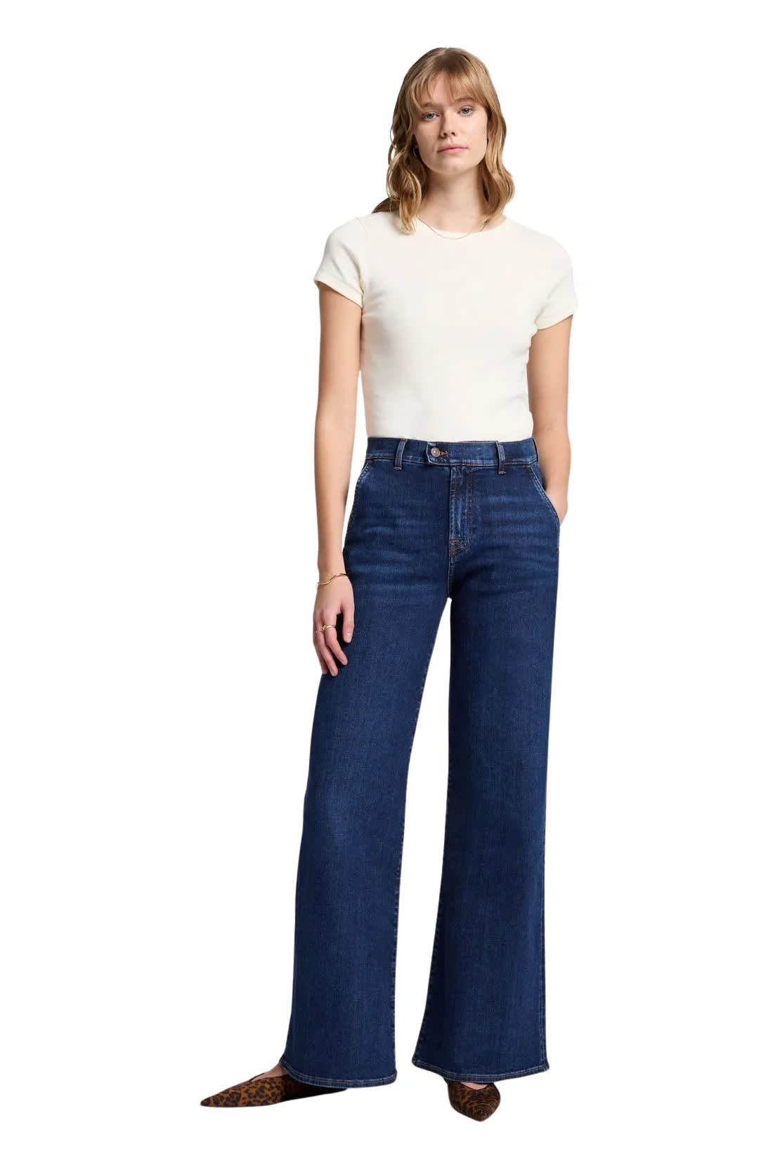 Shop 7 For All Mankind Tailored Lotta In Dark Blue