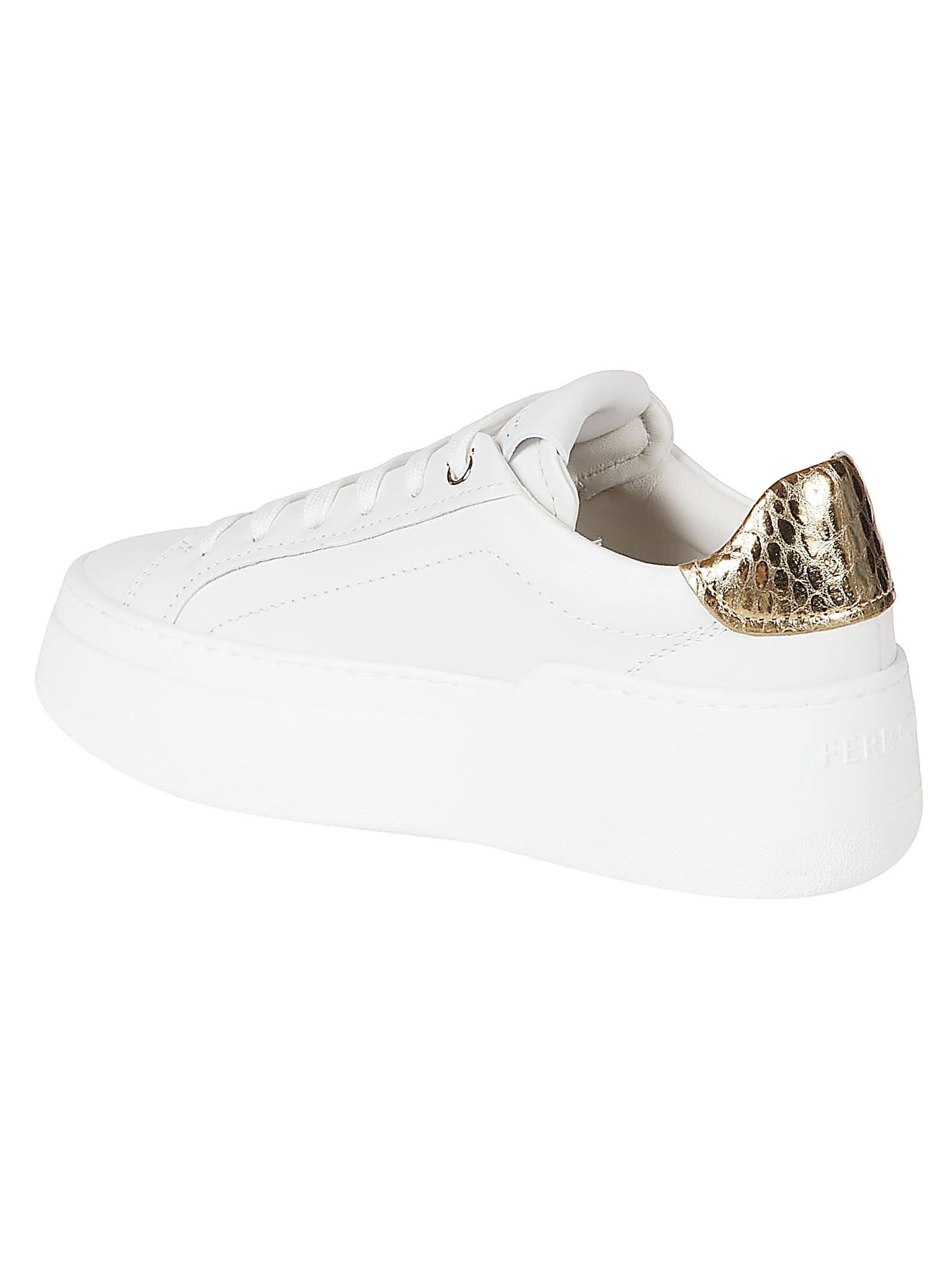 Shop Ferragamo Dahlia 1 Sneakers In White