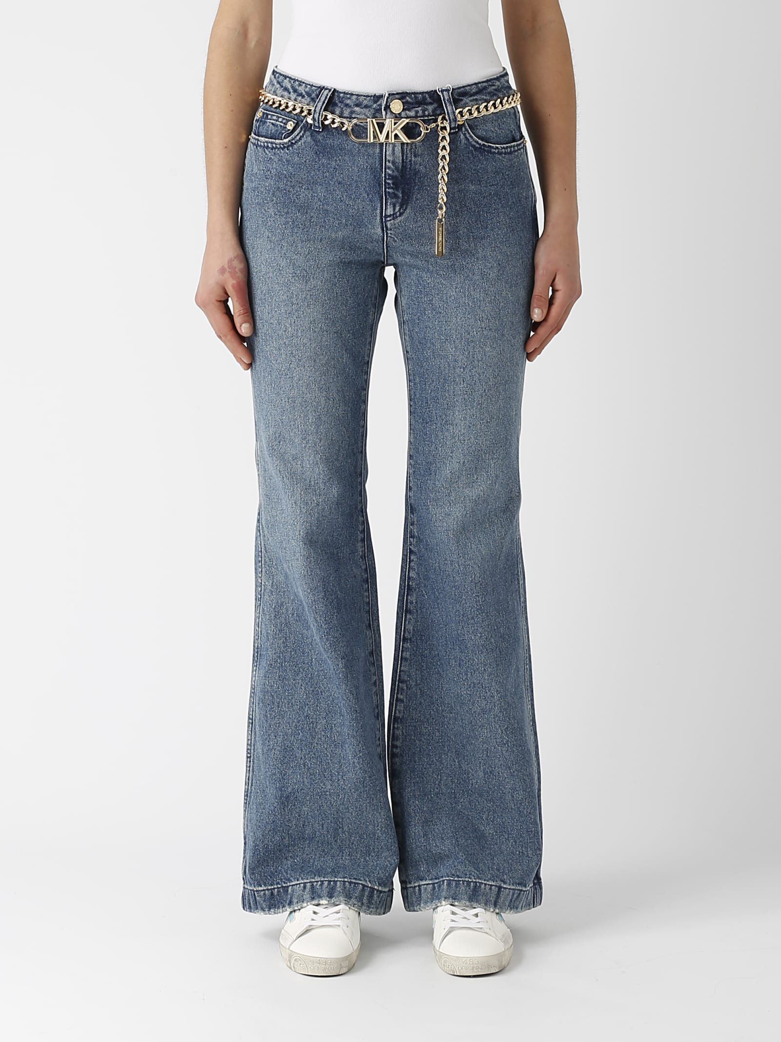 Shop Michael Kors Cotton Jeans In Denim Medio