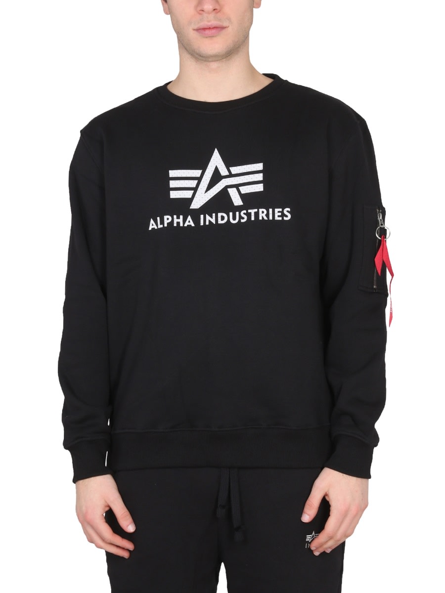 Shop Alpha Industries Crewneck Sweatshirt In Black
