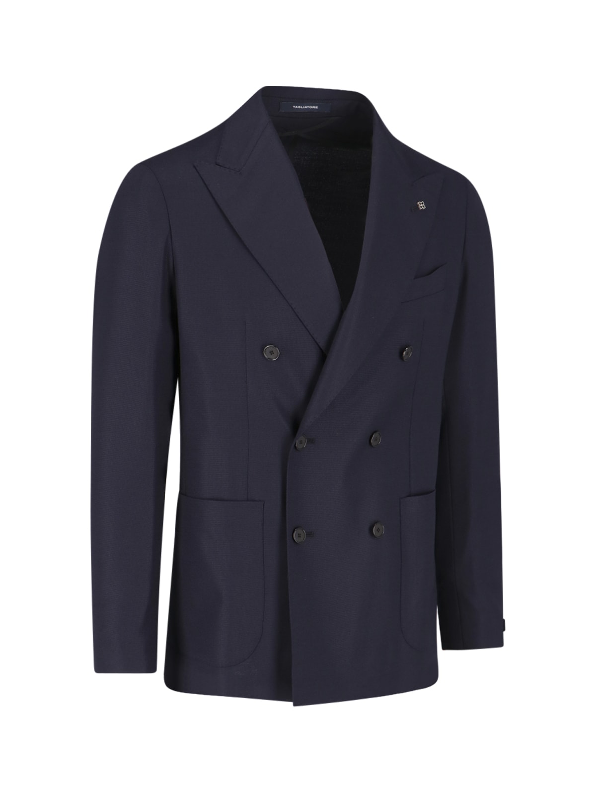 Shop Tagliatore Double Breast Blazer Jacket In Blue