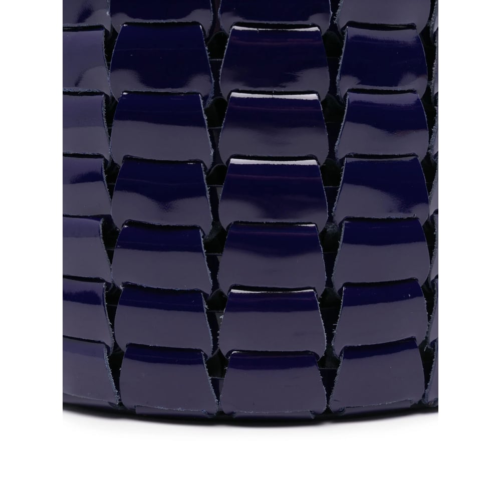 Dragon Diffusion Patent Leather Woven Bucket Bag In Purple