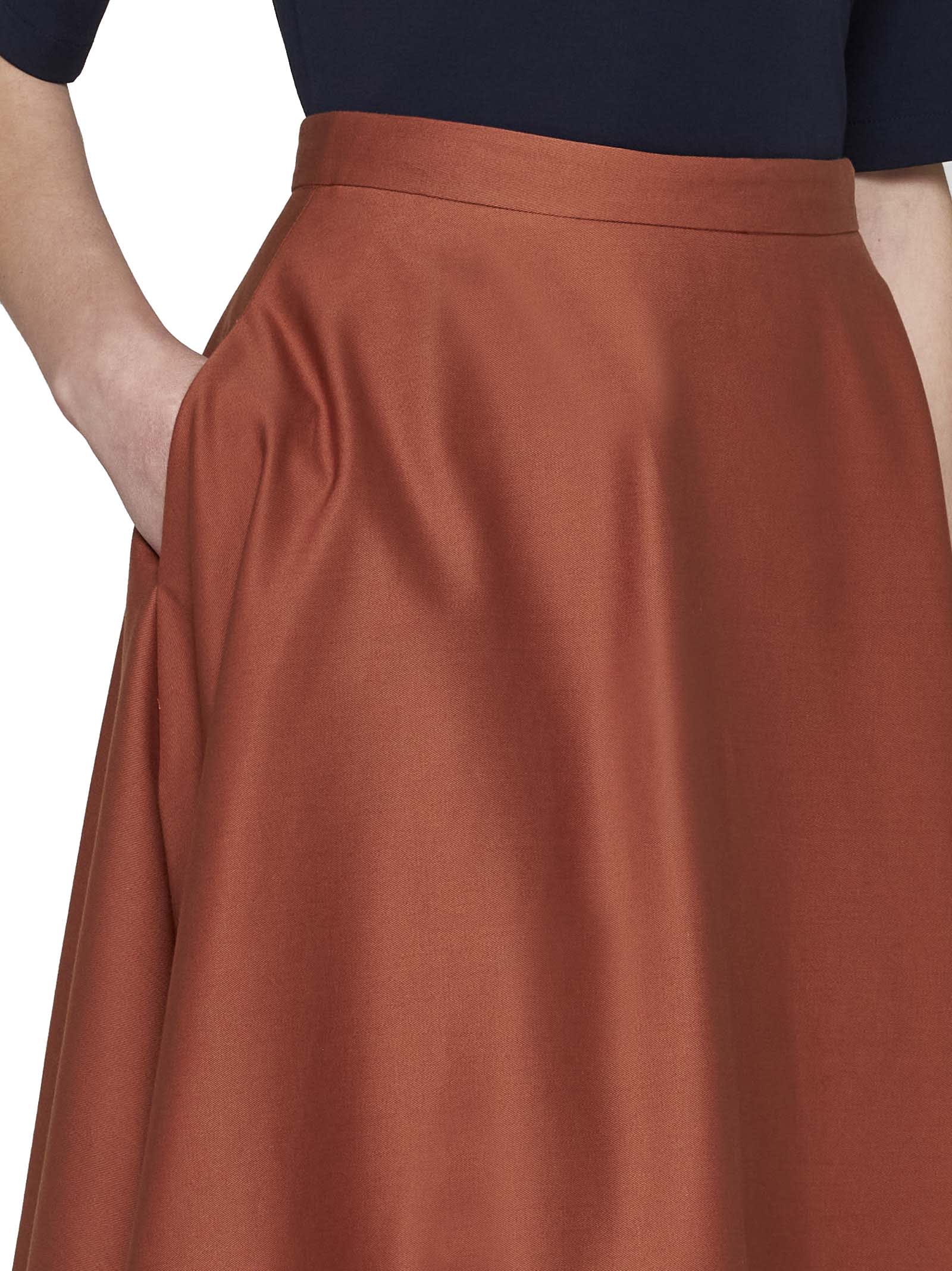 Shop Blanca Vita Skirt In Leather Brown