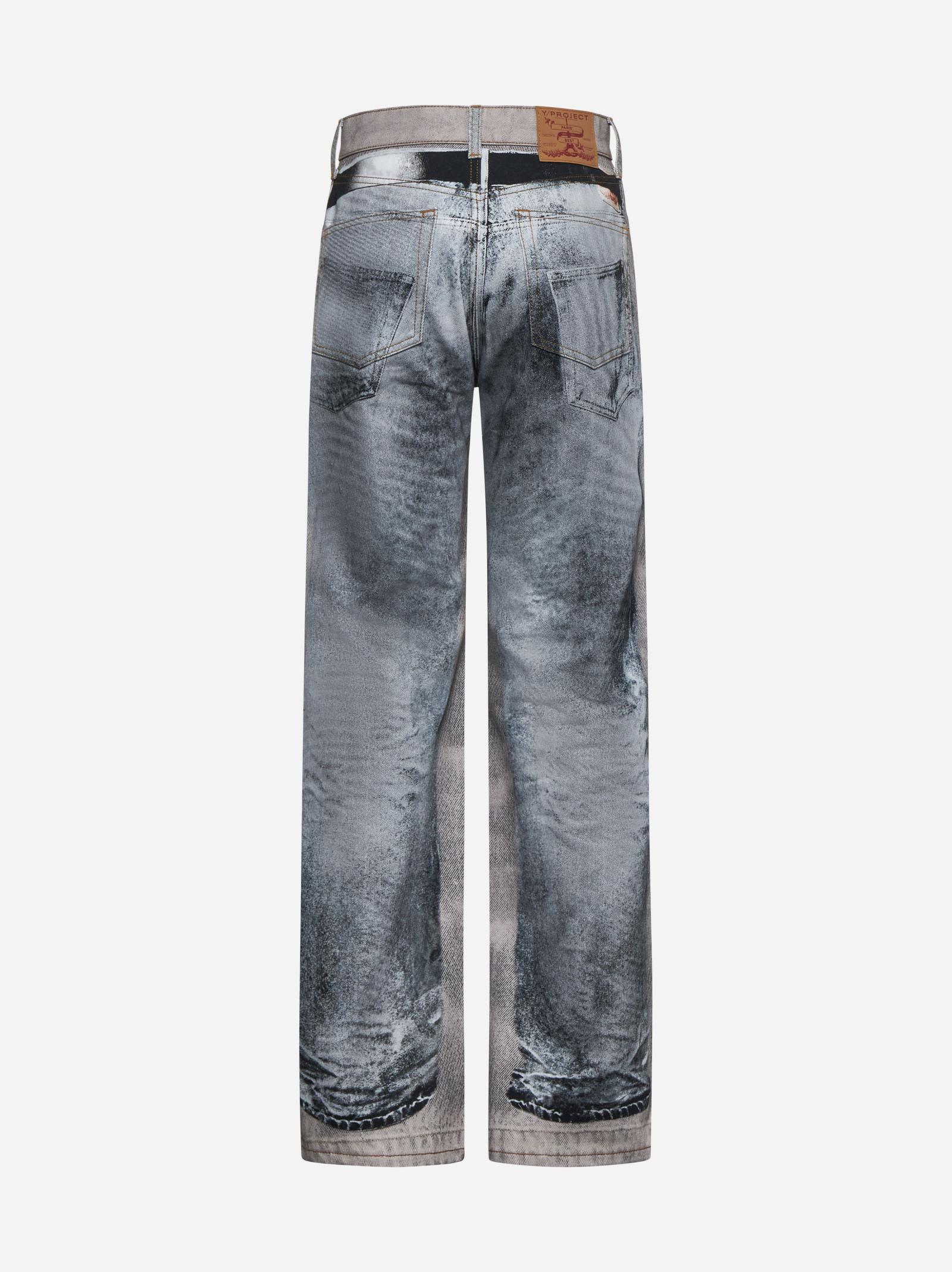 Shop Y/project Grey Denim Yp Trompe Loeil Jeans