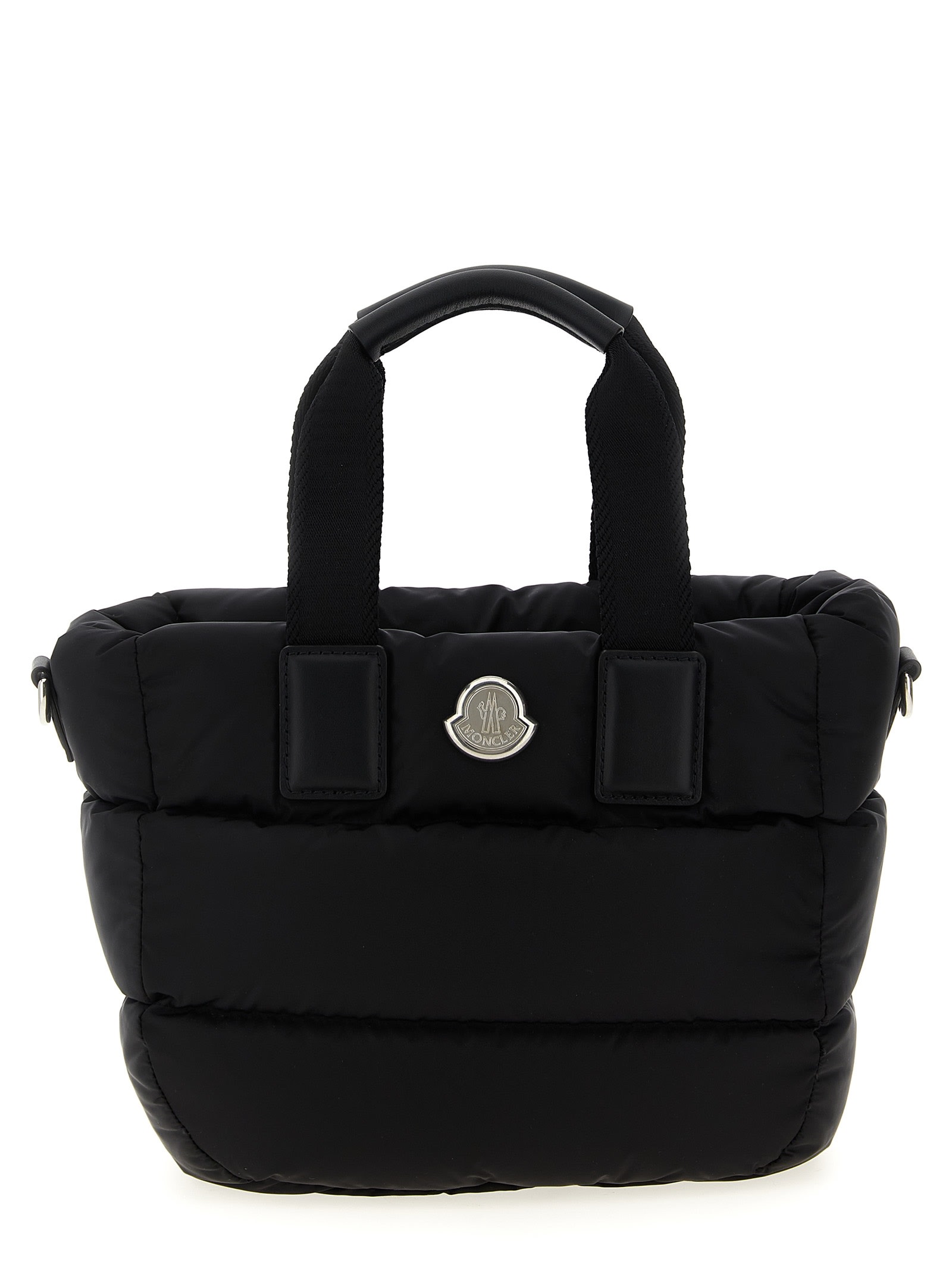 Moncler Borsa A Mano Caradoc Mini In Tessuto Nero Donna In Black
