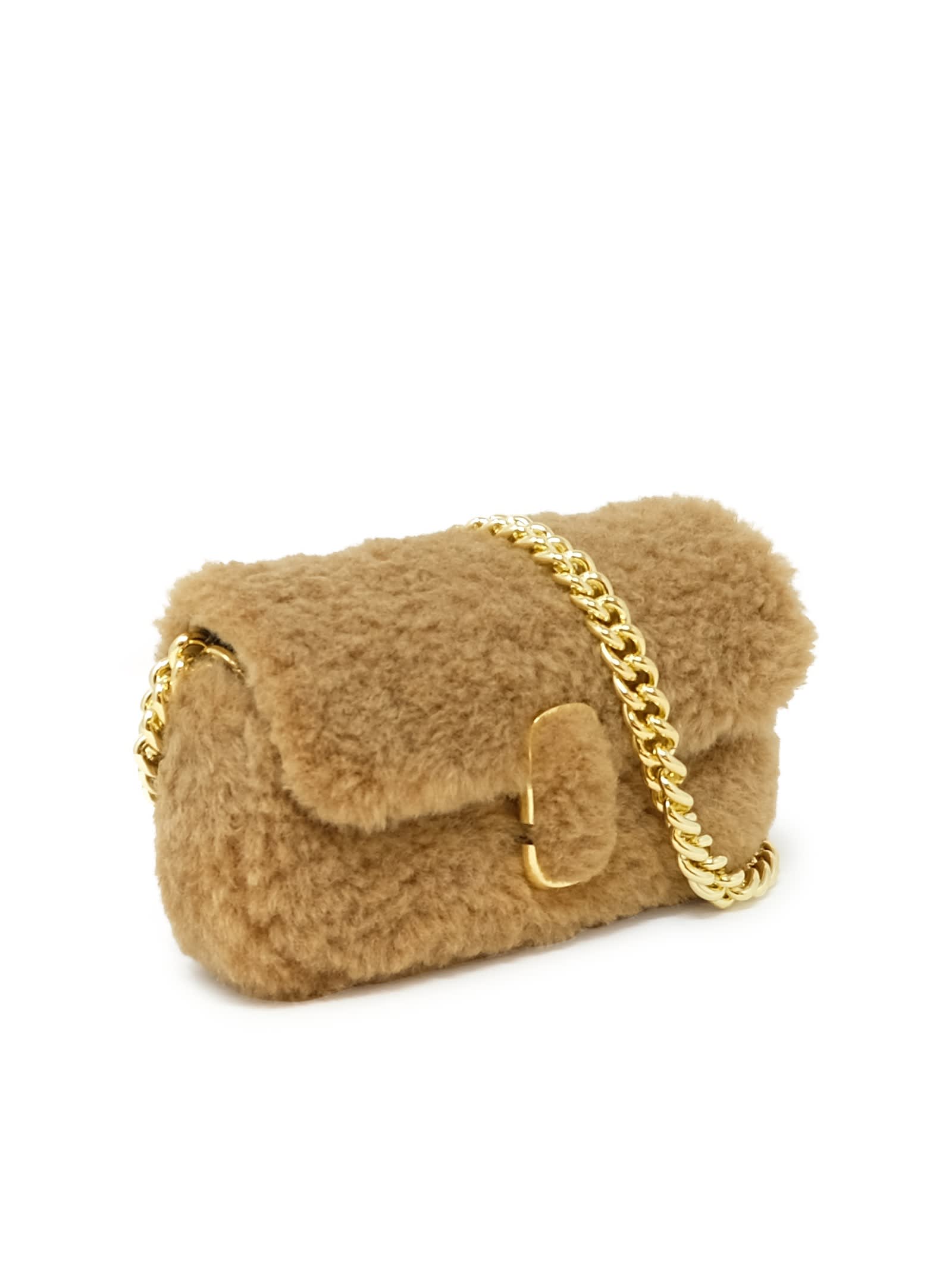 Shop Marc Jacobs Camel Synthetic Fur The Mini Bag