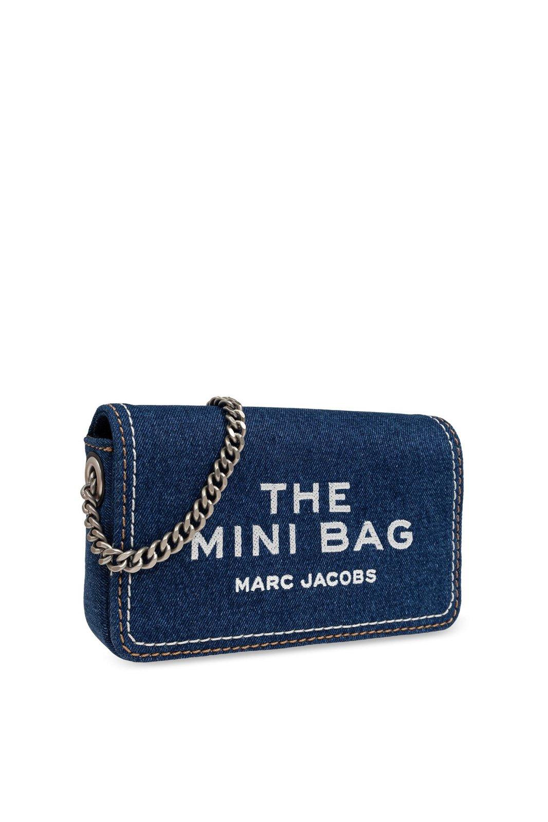 Shop Marc Jacobs The Denim Chain Mini Shoulder Bag In Dark Wash