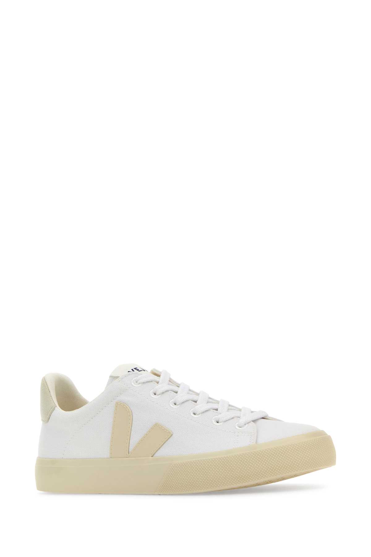 Veja White Canvas Campo Sneakers In Whitepierre
