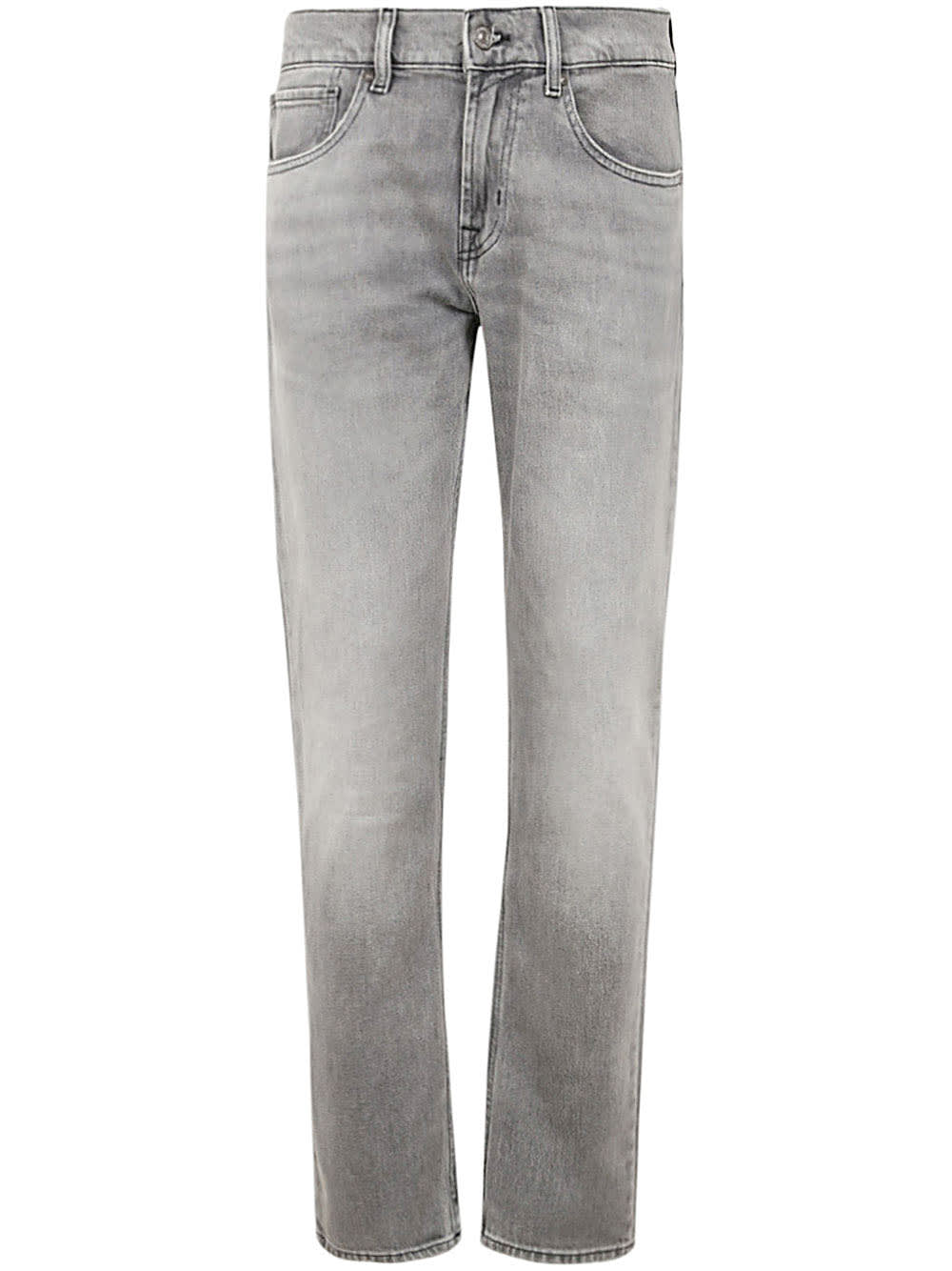 Shop 7 For All Mankind The Straight Growth Jeans In Grey