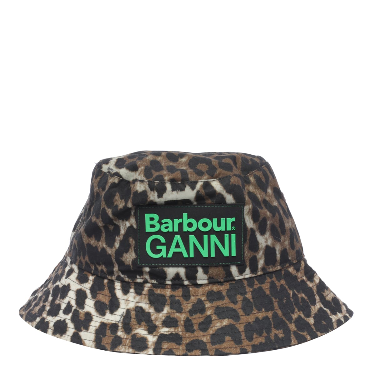 Shop Barbour Waxed Leopard Bucket Hat In Multicolour