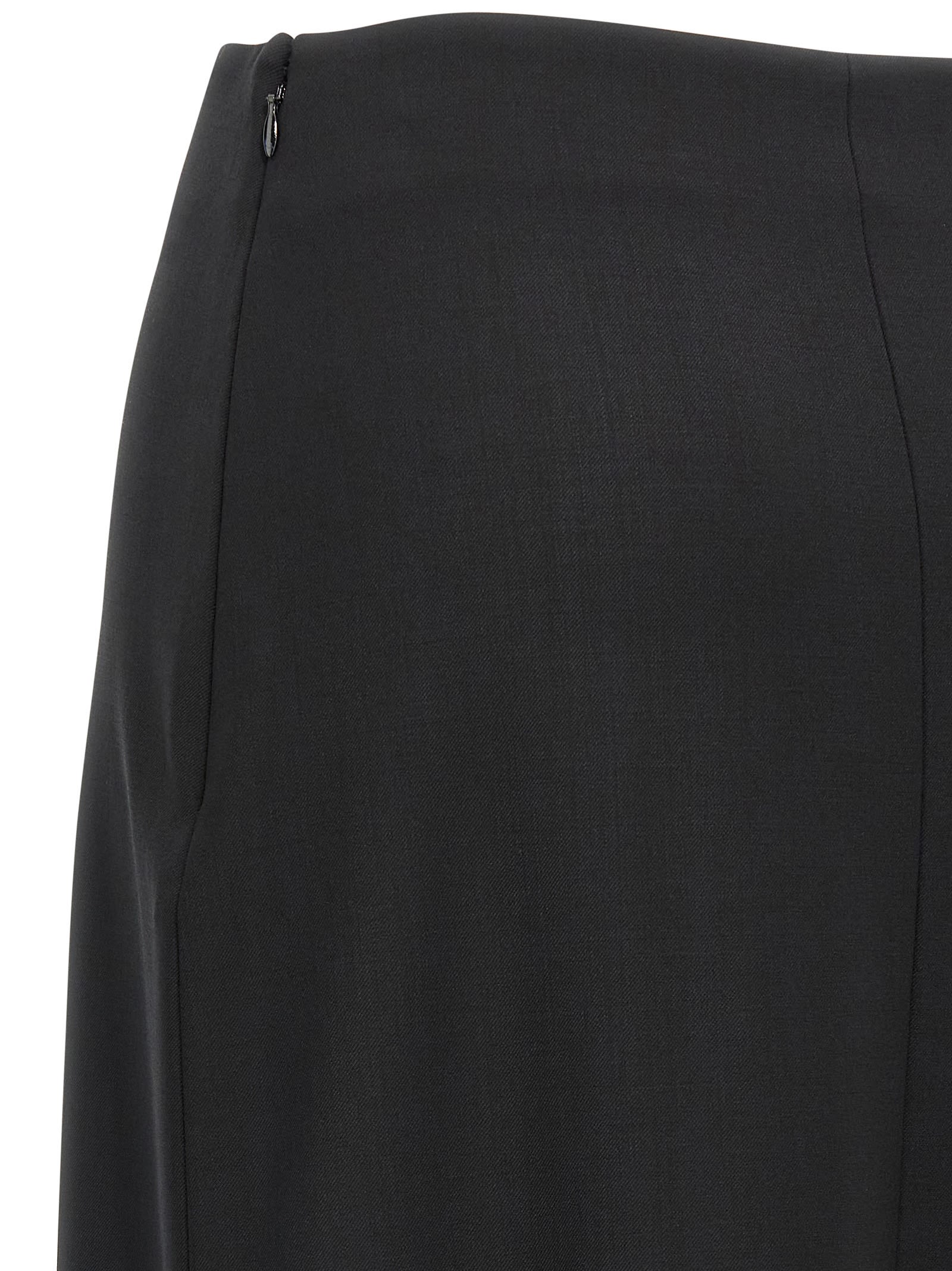 Loulou Studio Black Skirt With Pencil Deisgn And Side Closure In Wool Woman In Black
