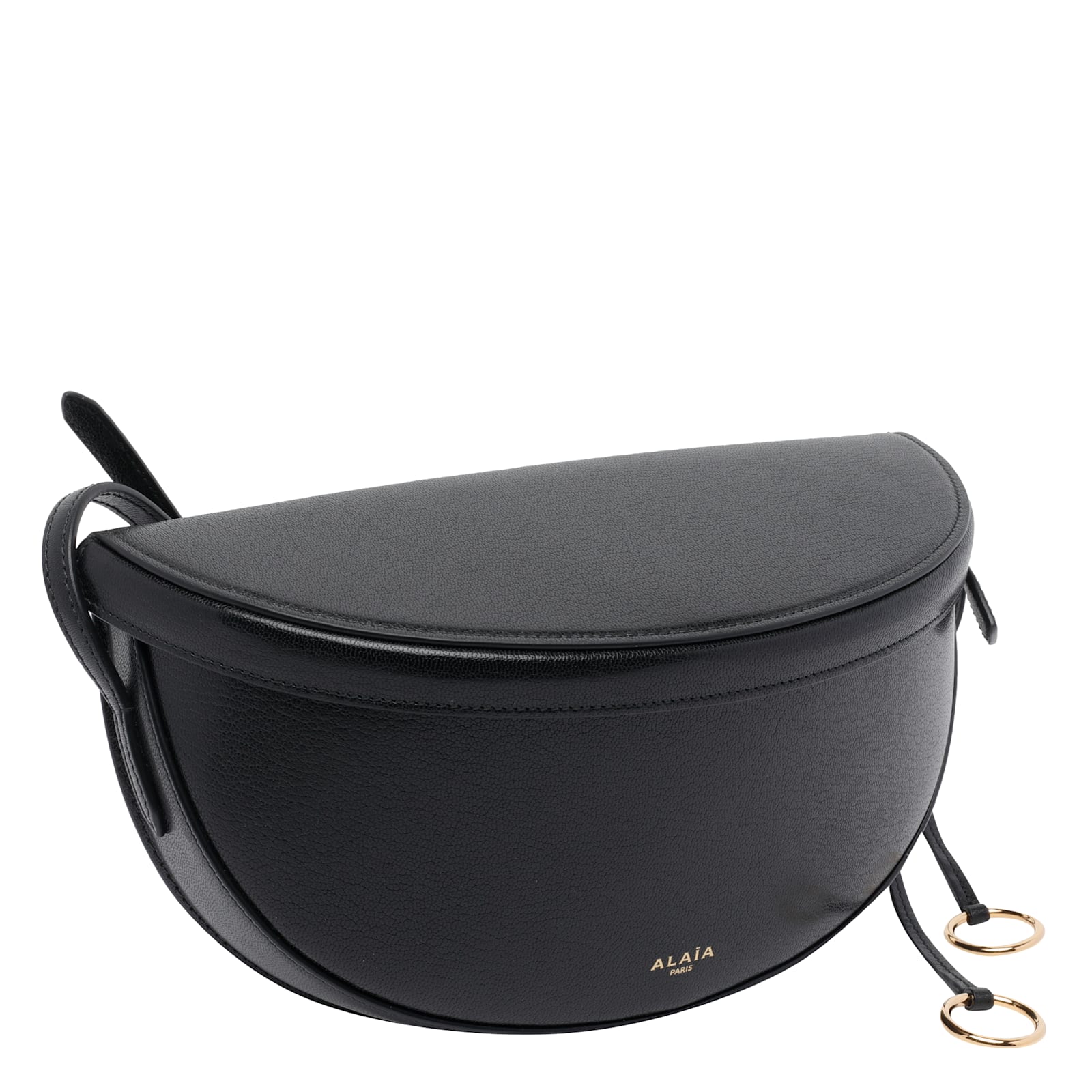 Alaïa Hip East West Grained Leather Cross-body Bag In Black