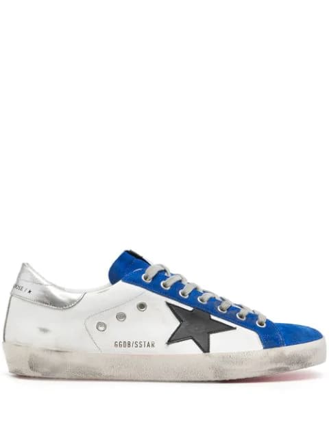 Golden Goose White And Blue Man Super-star Sneakers
