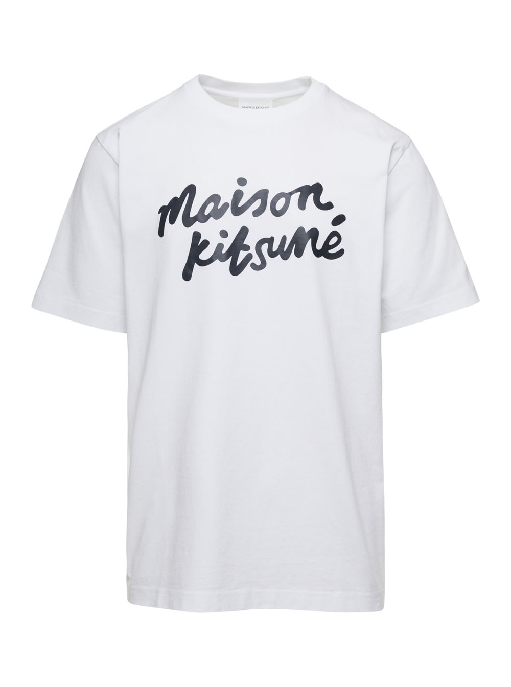 Shop Maison Kitsuné White Crew Neck T-shirt In Cotton Man