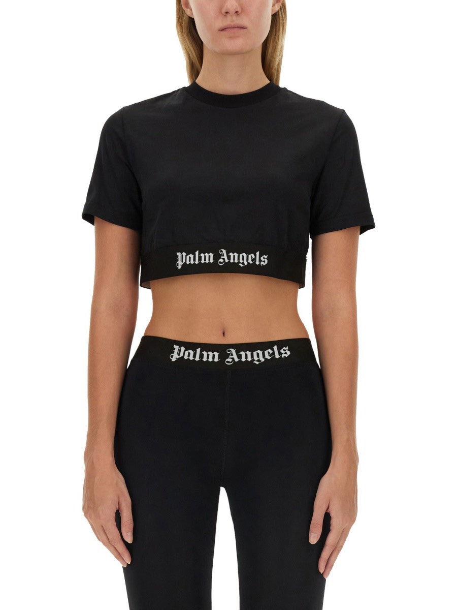 Shop Palm Angels T-shirt With Logo In Black