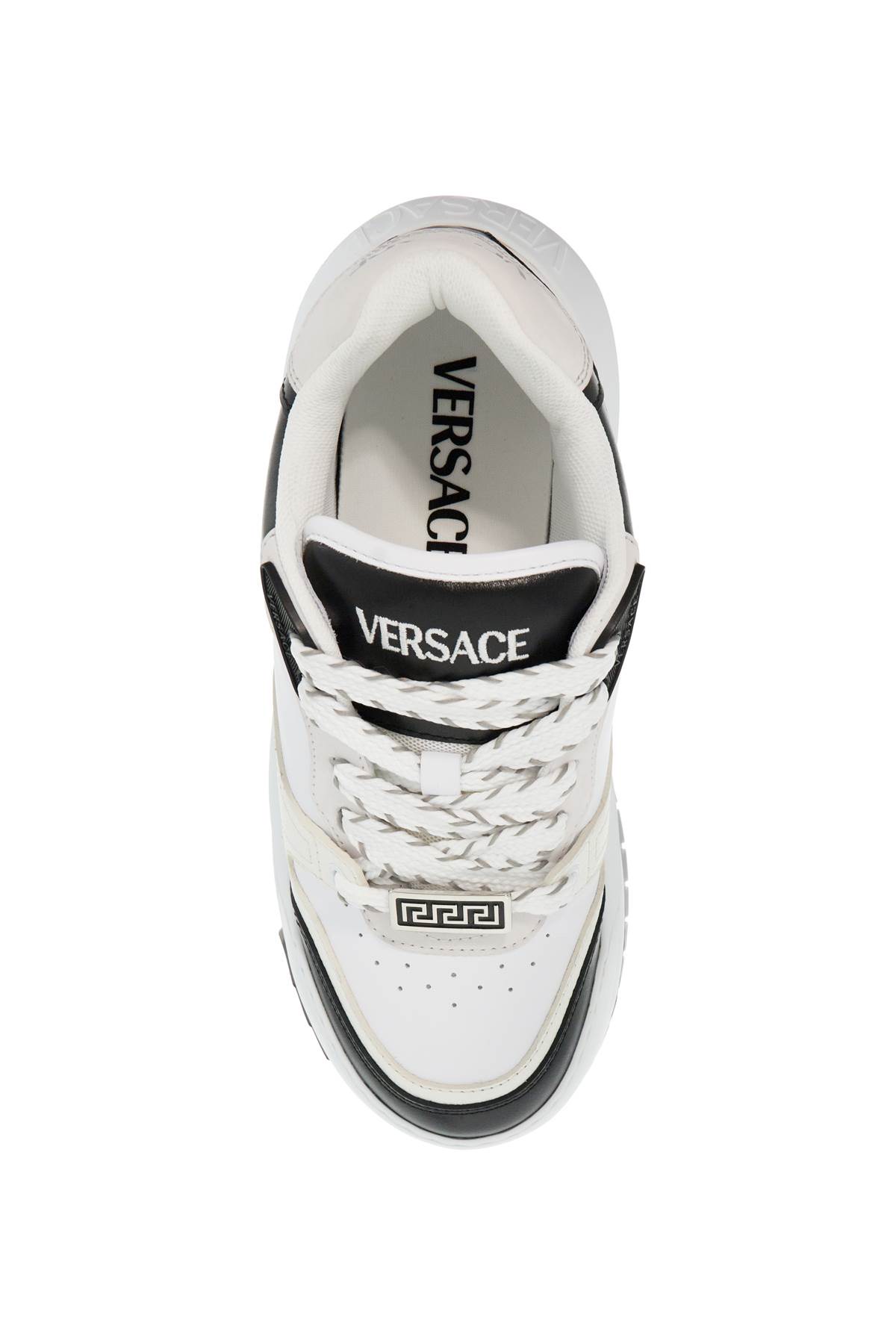 Shop Versace Odyssey Sneakers In Black+white-palladium (white)