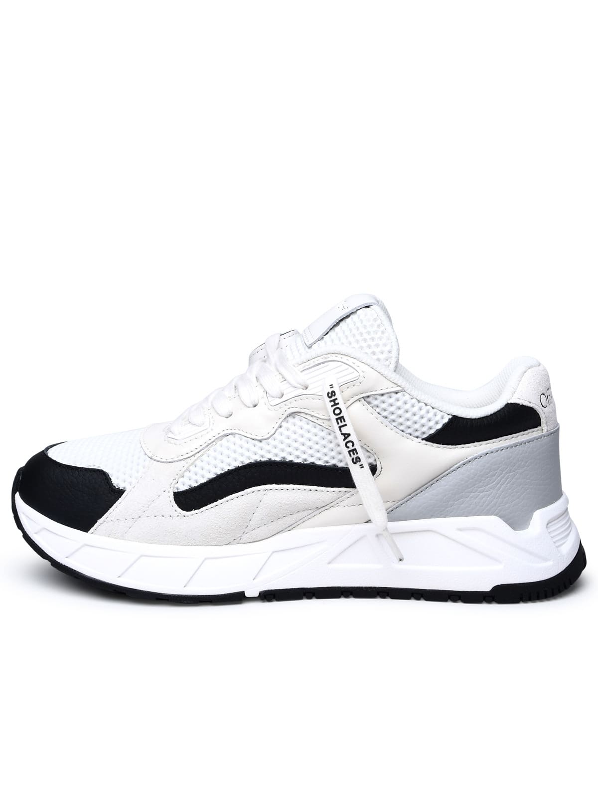 Shop Off-white White Leather Blend Sneakers In White/black