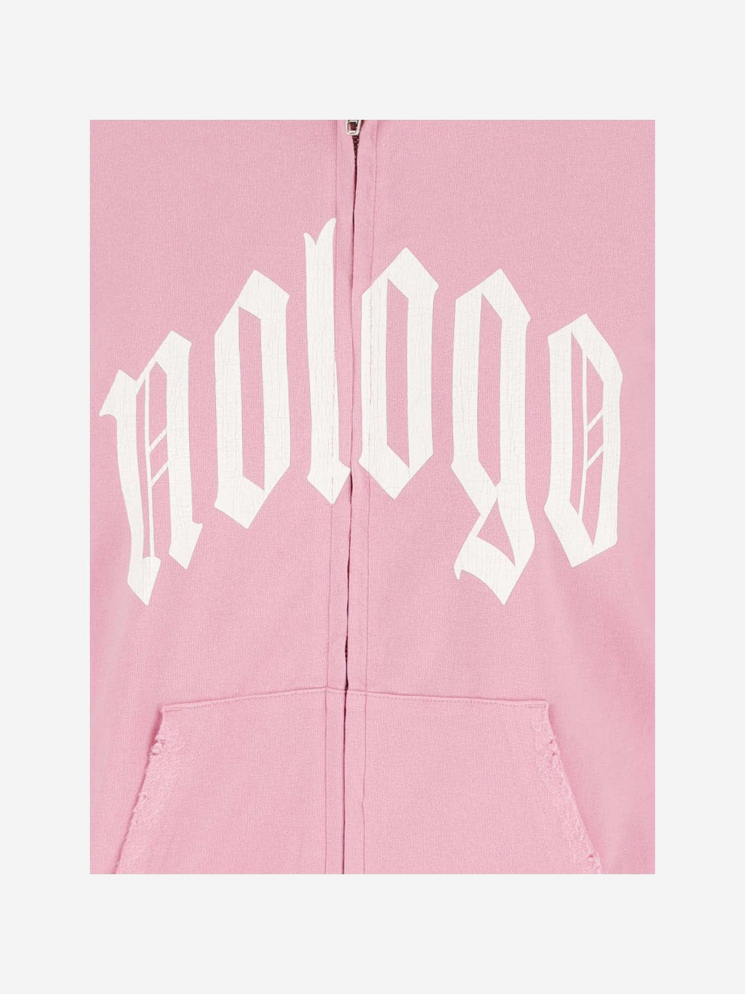 Shop Balenciaga Stretch Cotton Hoodie With Slogan Print In Pink