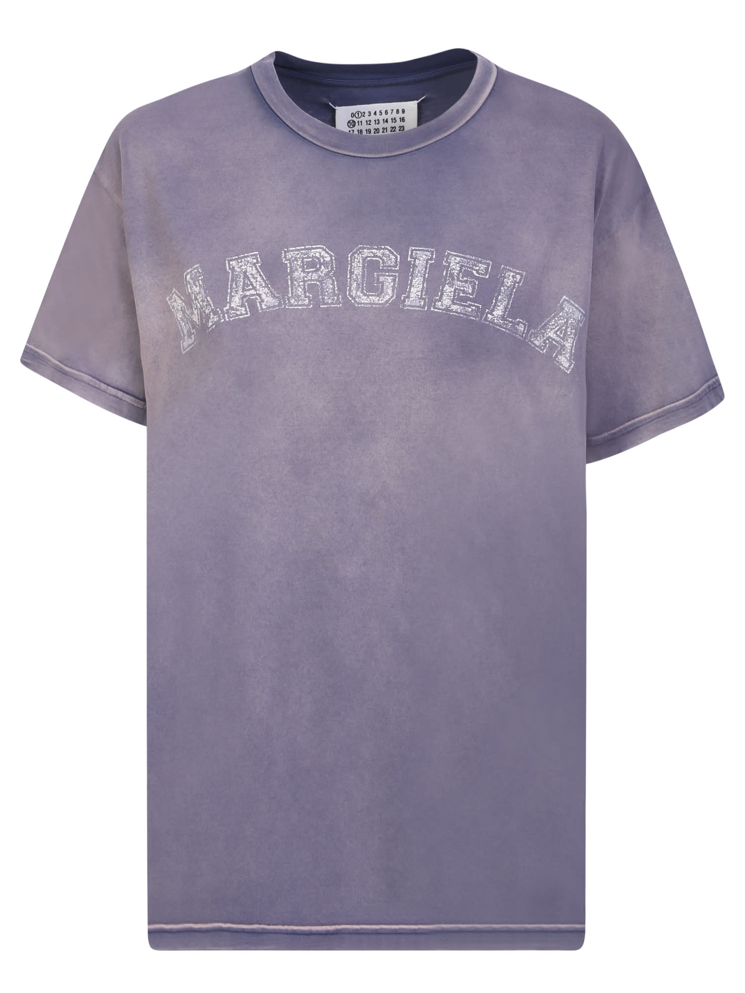 Shop Maison Margiela Logo Print T-shirt In Purple