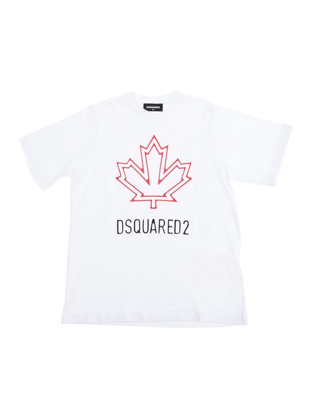 Dsquared2 T-shirt With Maple Leaf Outline In White