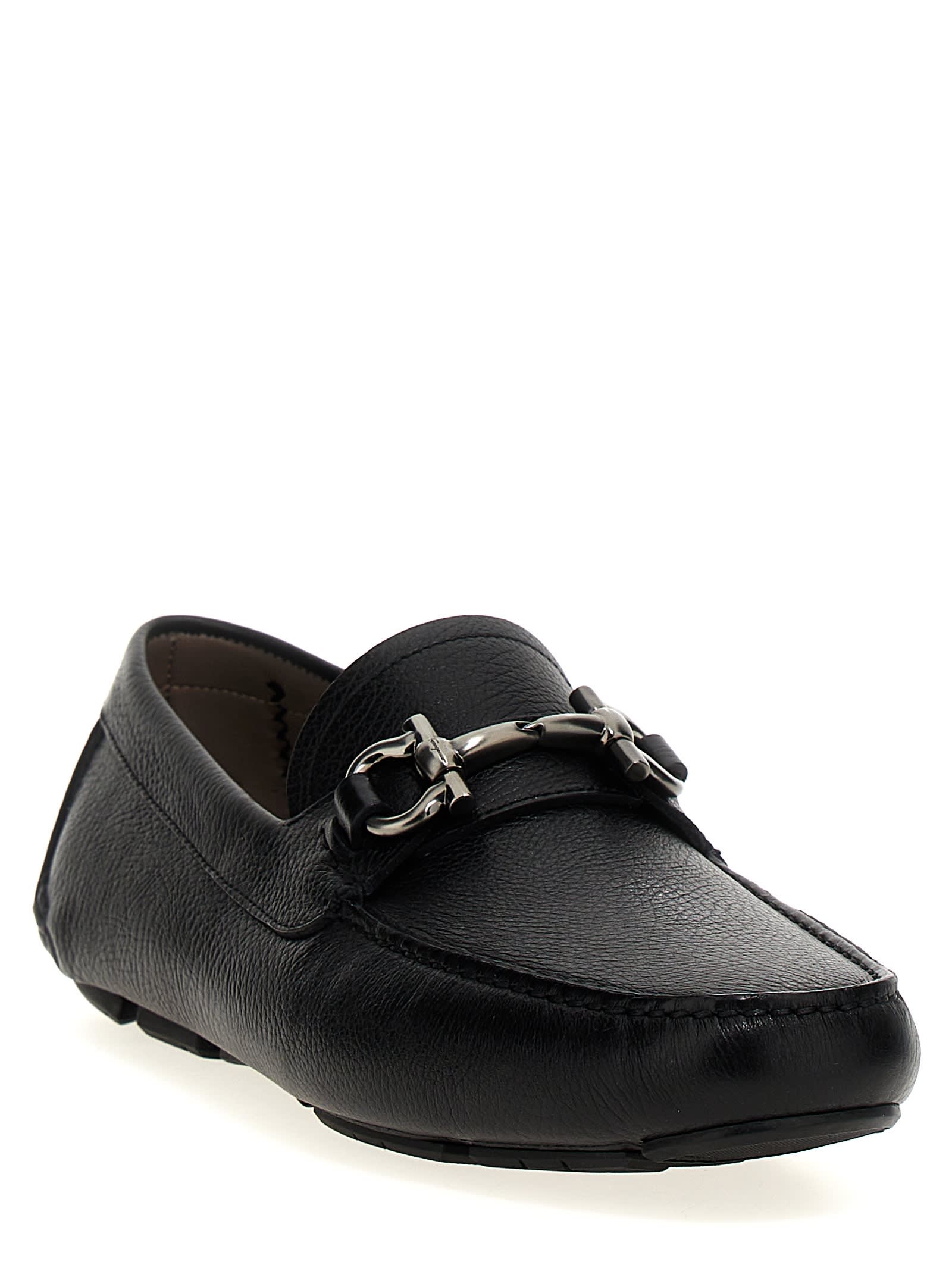 Shop Ferragamo Driver Loafers In Black