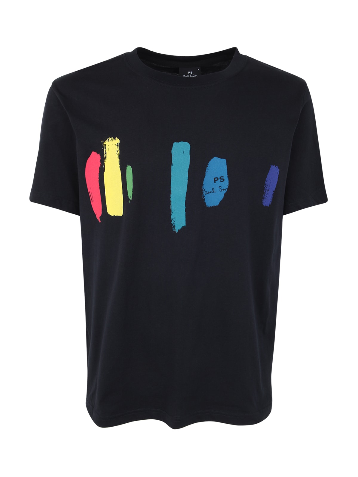Ps By Paul Smith Mens Reg Fit T-shirt Paint Test In Dk Na