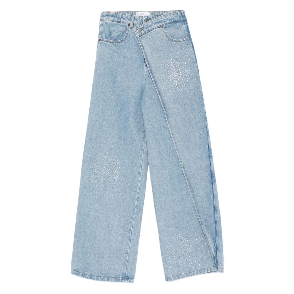 Giuseppe Di Morabito Embellished Diagonal-panel Jeans In Blue