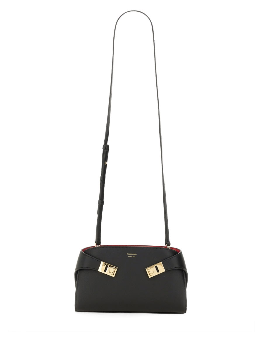 Shop Ferragamo Hug Shoulder Bag In Black