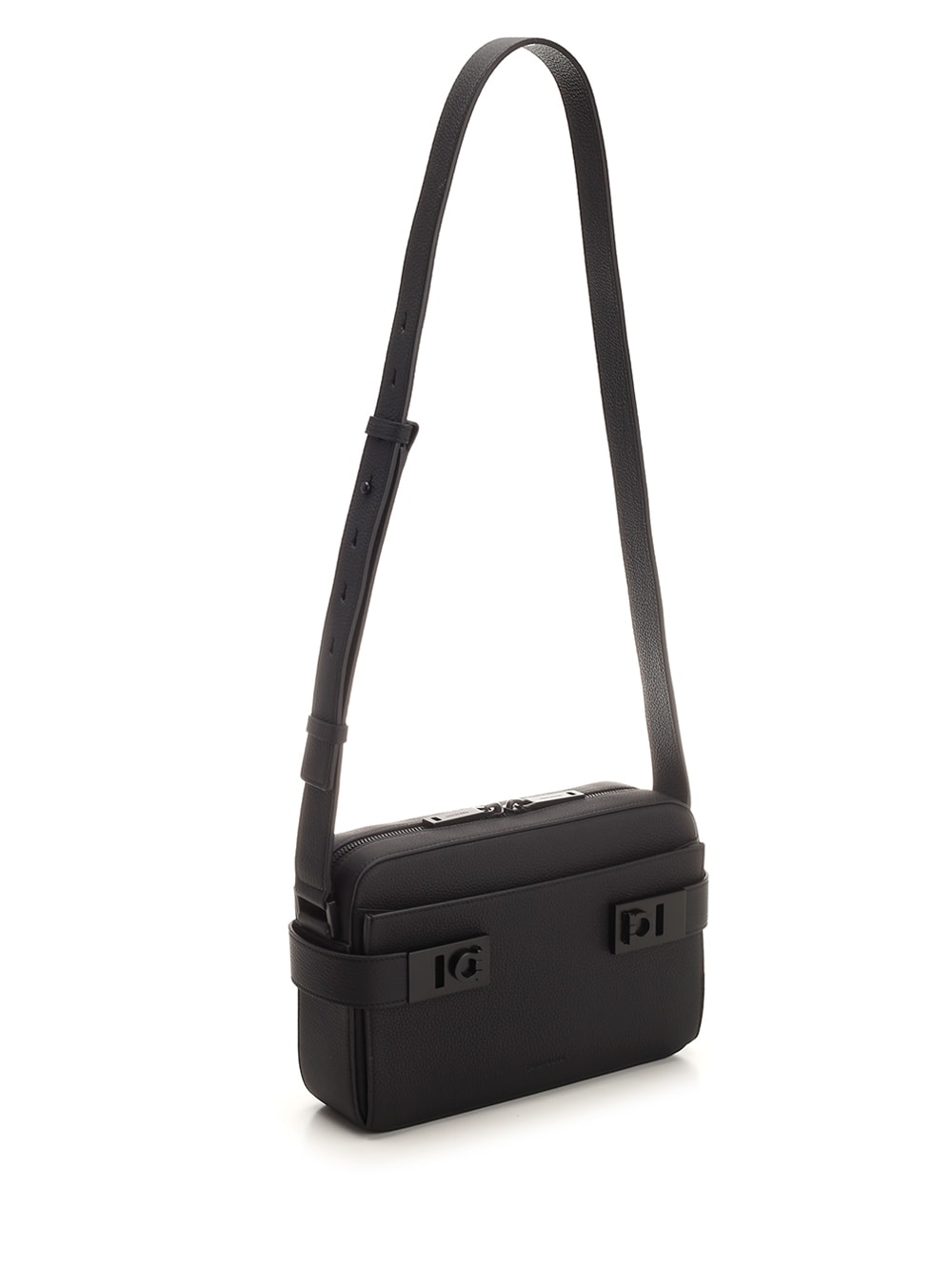 Ferragamo Black shoulder bag with Gancini buckles
