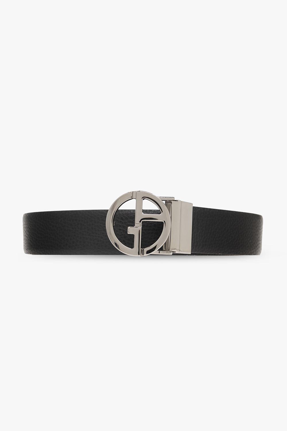 Shop Giorgio Armani Belt With Logo In Black