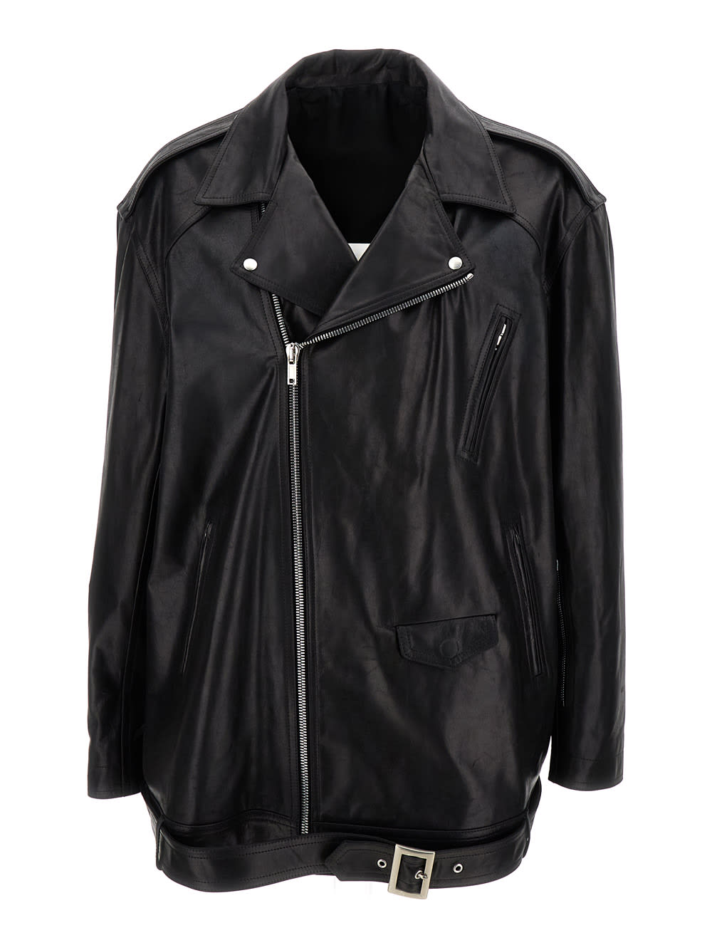 RICK OWENS BLACK LUKE STOOGES BIKER JACKET IN LEATHER WOMAN