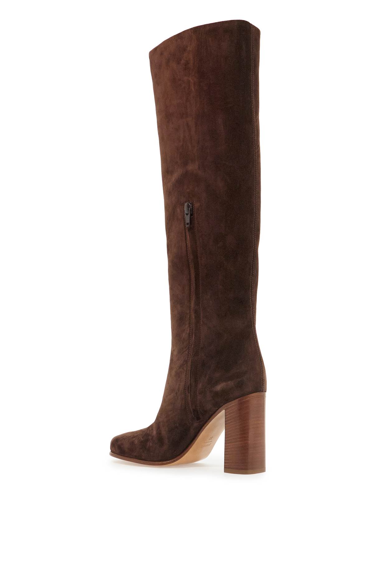 Shop Khaite Willow High Boots In Dark Brown (brown)