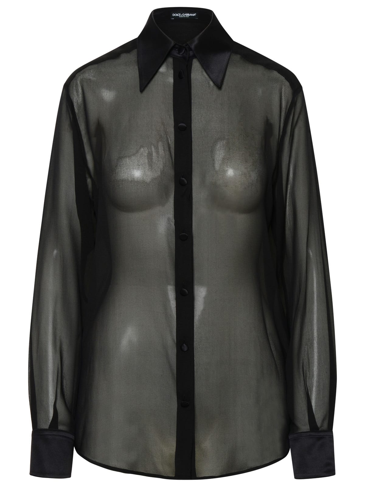 Shop Dolce & Gabbana Black Silk Shirt In Nero