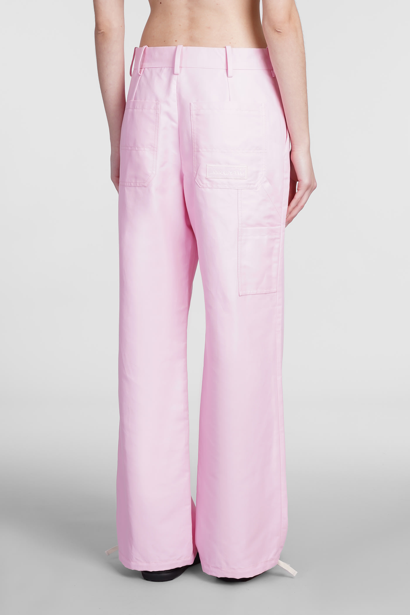 Shop Marni Logo Embroidery Pants In Pink